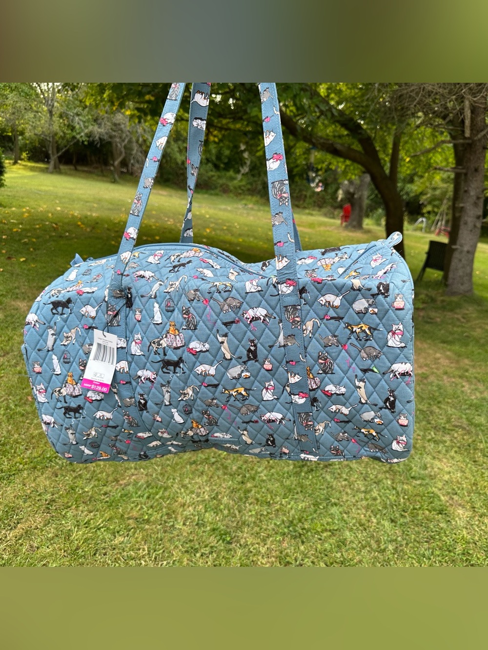 Vera Bradley Large Traveler Duffel Cat’s Meow NWT Rare Cat Print Travel Weekende